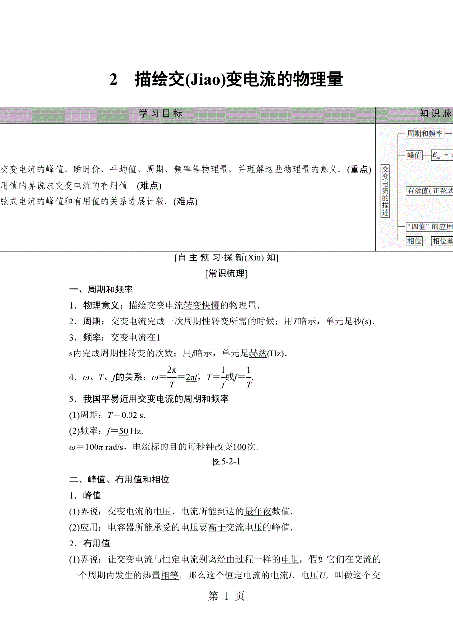 第5章2　描述交变电流的物理量_第1页