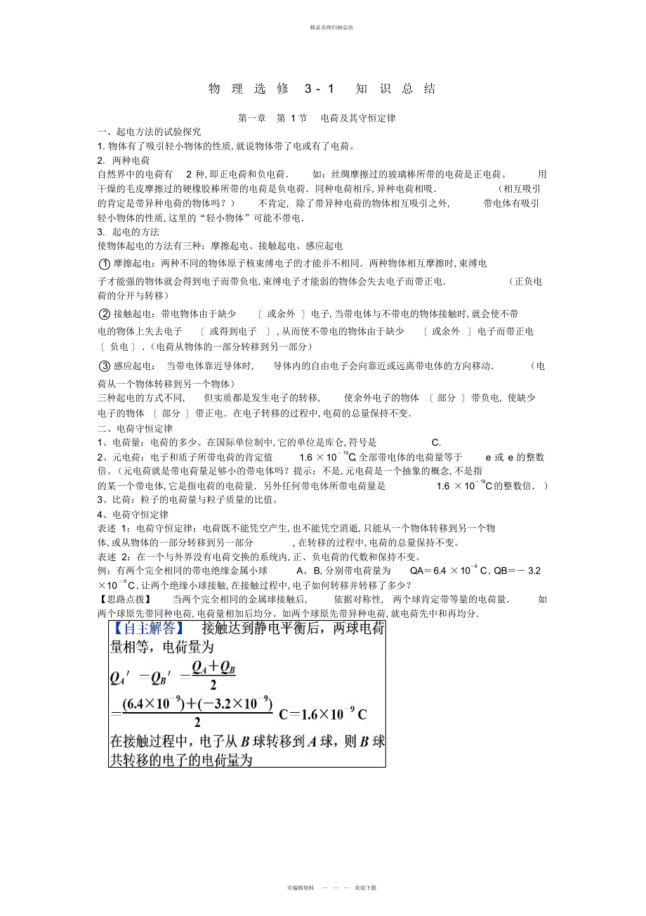人教版新课标高中物理选修-知识点总结_第1页
