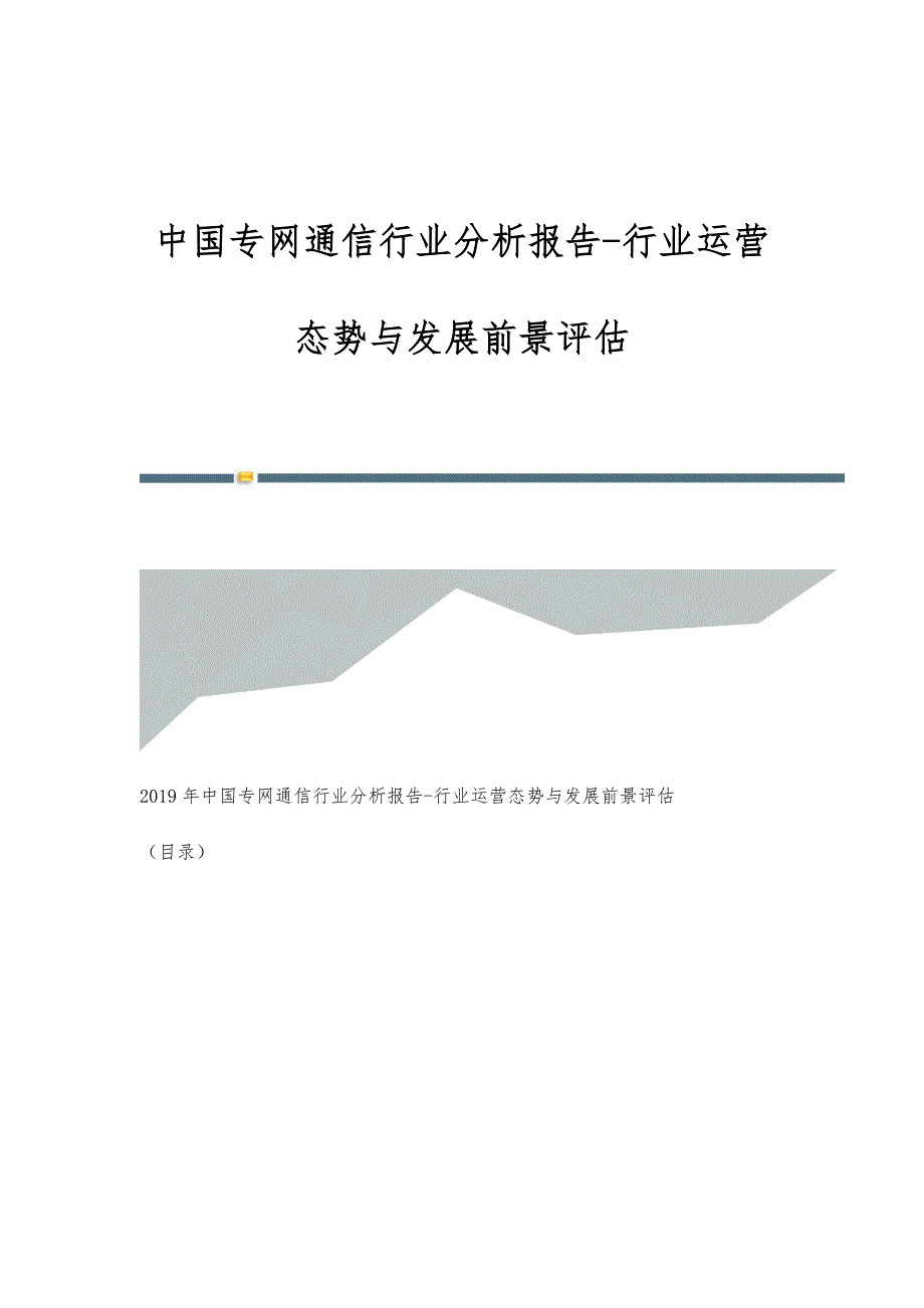 中国专网通信行业分析报告-行业运营态势与发展前景评估_第1页
