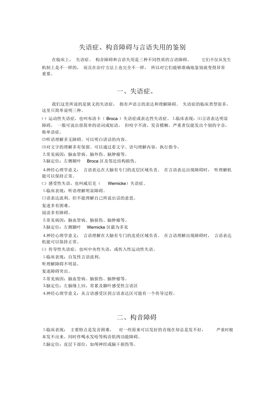 (完整版)失语症的鉴别_第1页