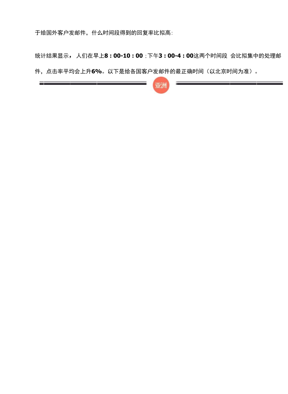 全！给各国客户发邮件的最佳时间表_第1页