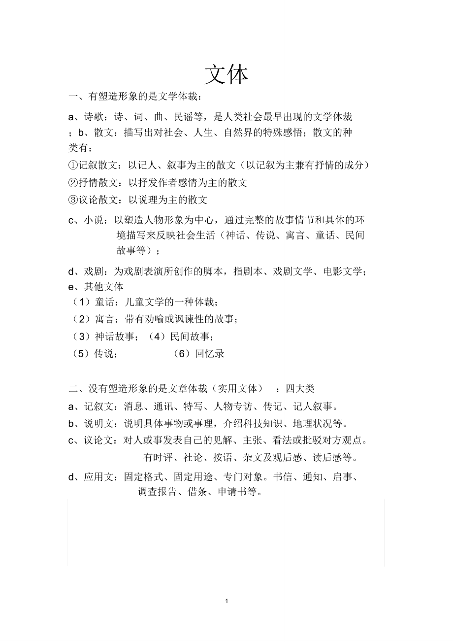 (完整版)文学体裁_第1页