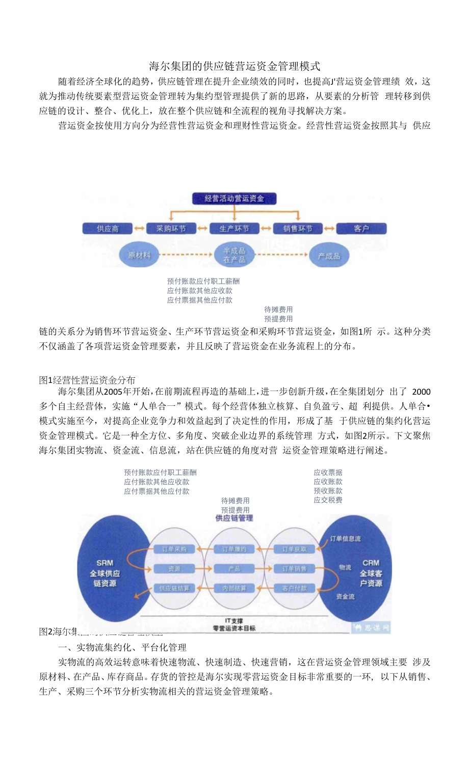 海尔集团的供应链营运资金管理模式_第1页