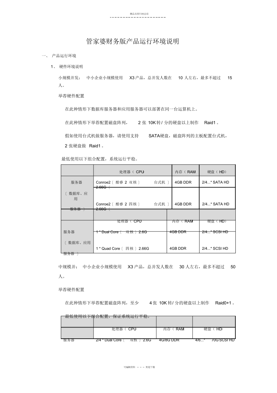 管家婆财务版产品运行环境说明_第1页