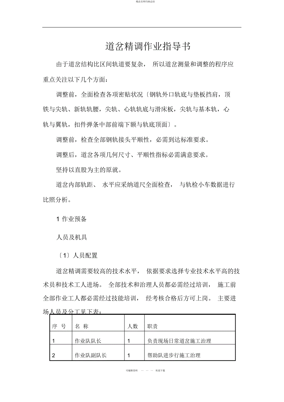道岔精调作业指导书_第1页