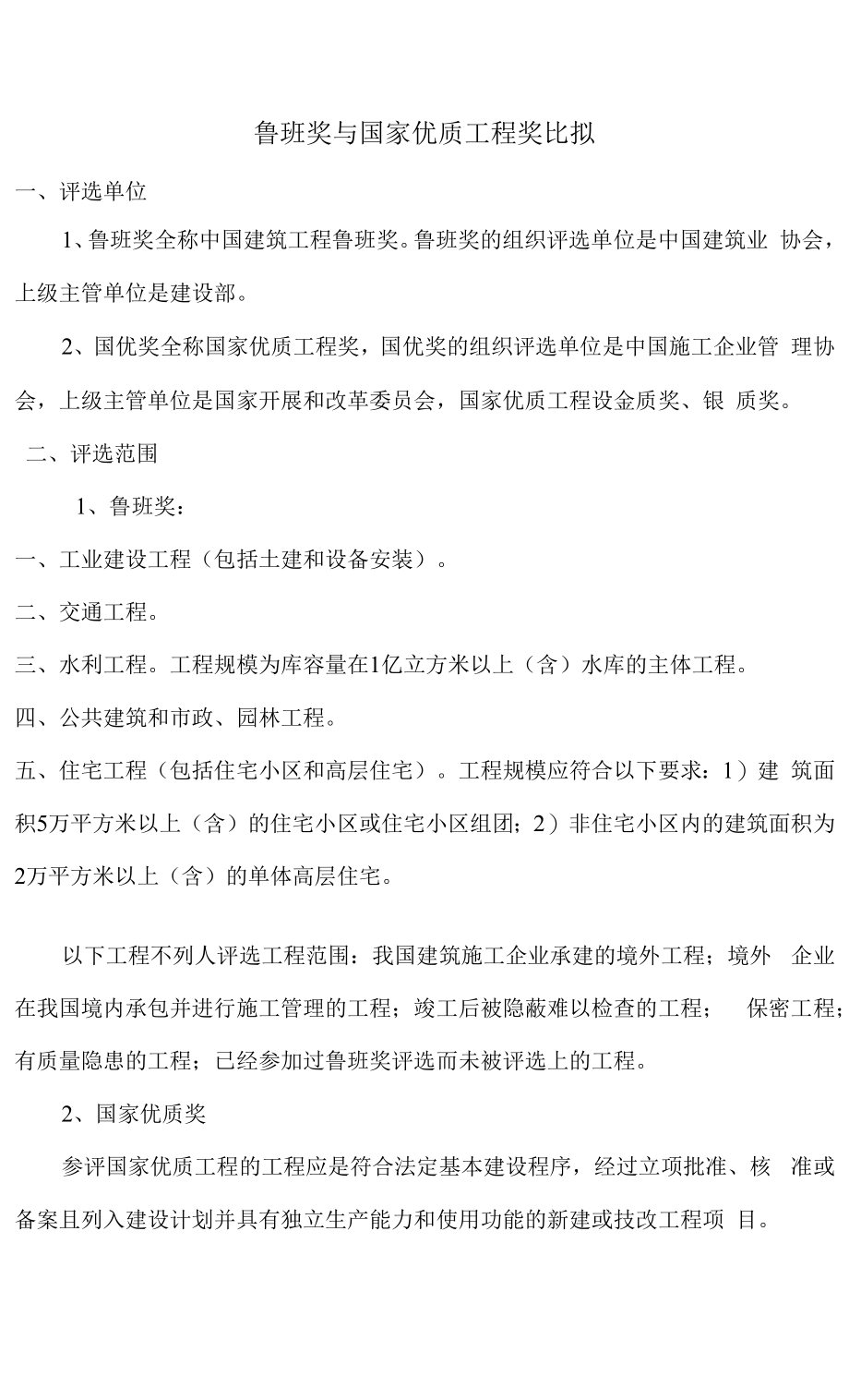 鲁班奖与国家优质工程奖比较_第1页
