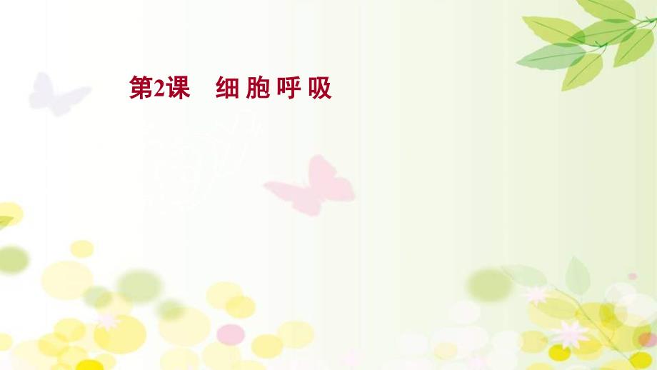 新高考生物一轮复习课件 第三单元 第2课 细胞 呼 吸（含解析）_第1页