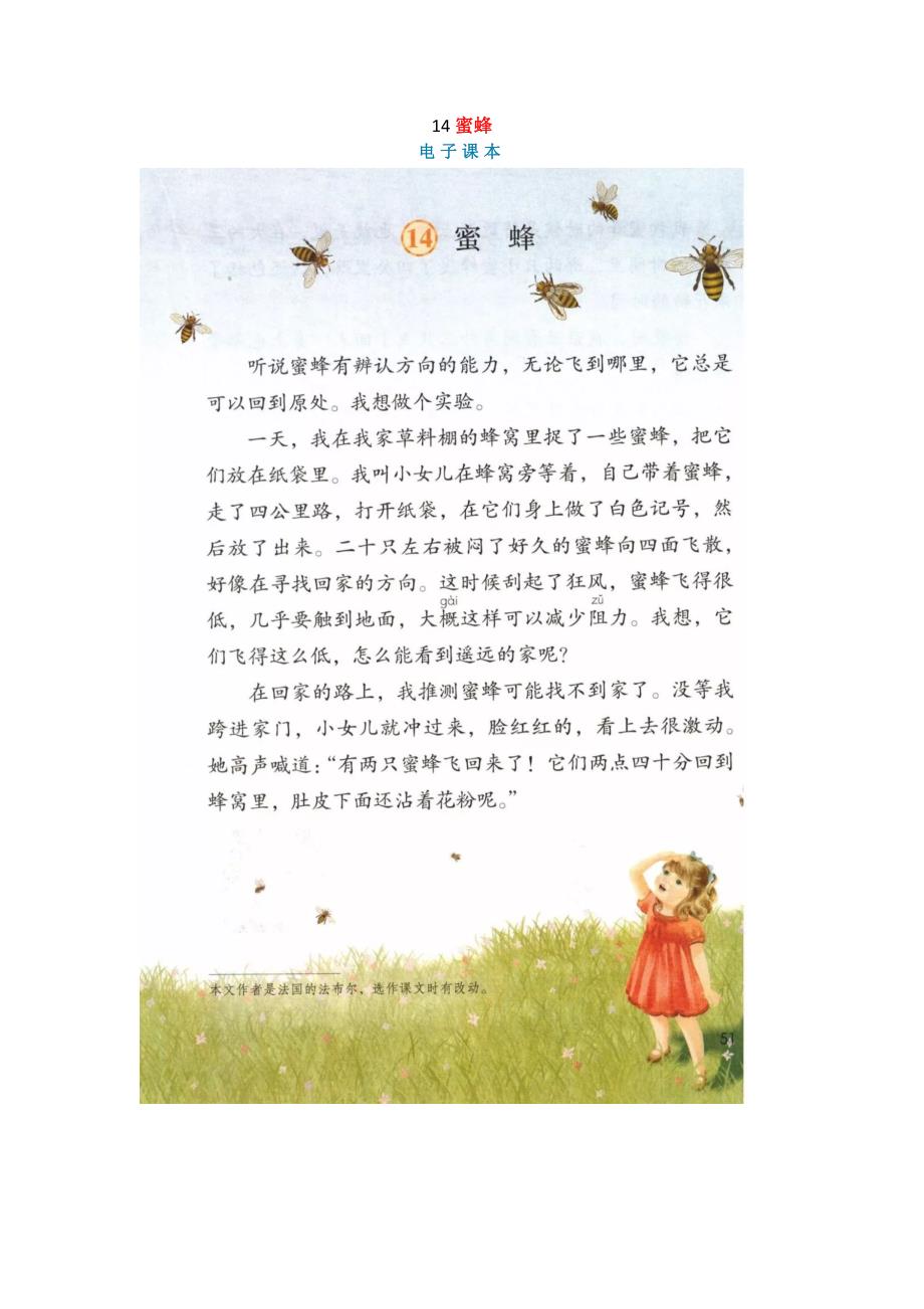 部编版三年级下册课文14《蜜蜂》知识点+图文解读_第1页