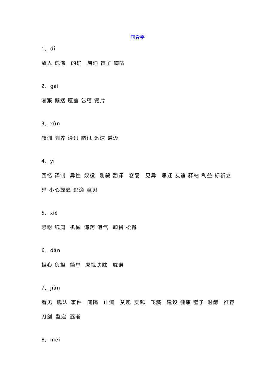 六年级人教版语文同音字、形近字组词_第1页