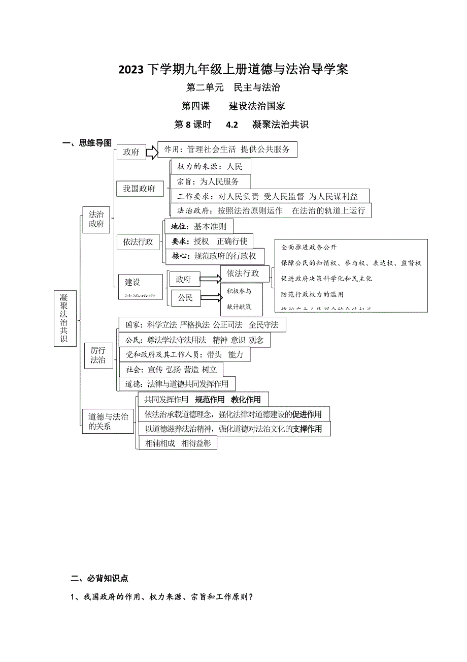 4.2凝聚法治共识导学案（无答案）_第1页