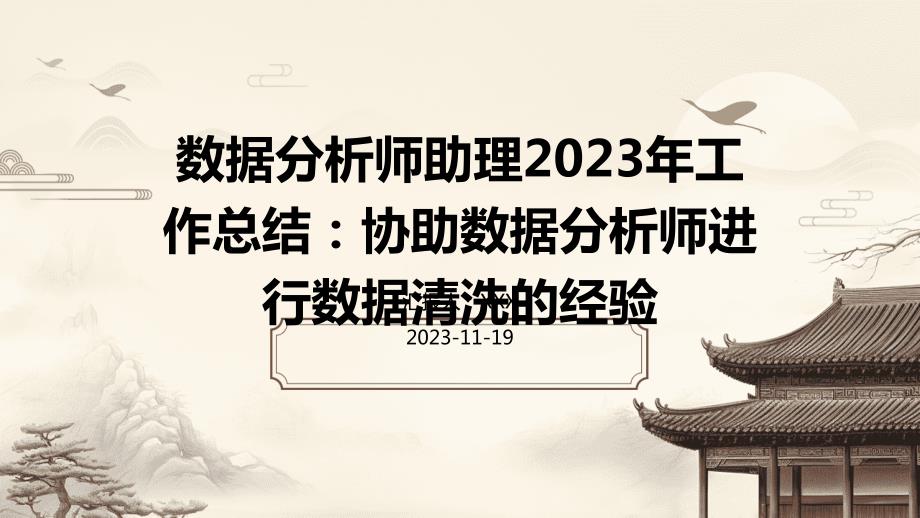 数据分析师助理2023年工作总结：协助数据分析师进行数据清洗的经验_第1页