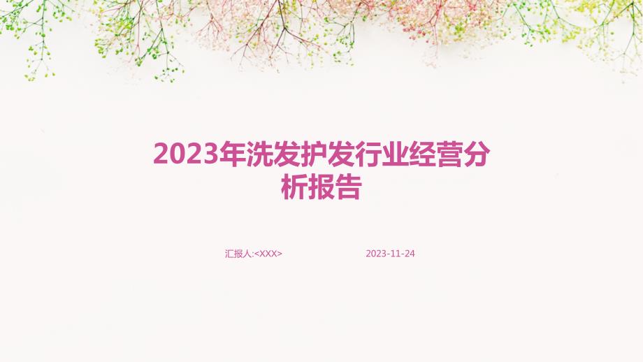 2023年洗发护发行业经营分析报告_第1页