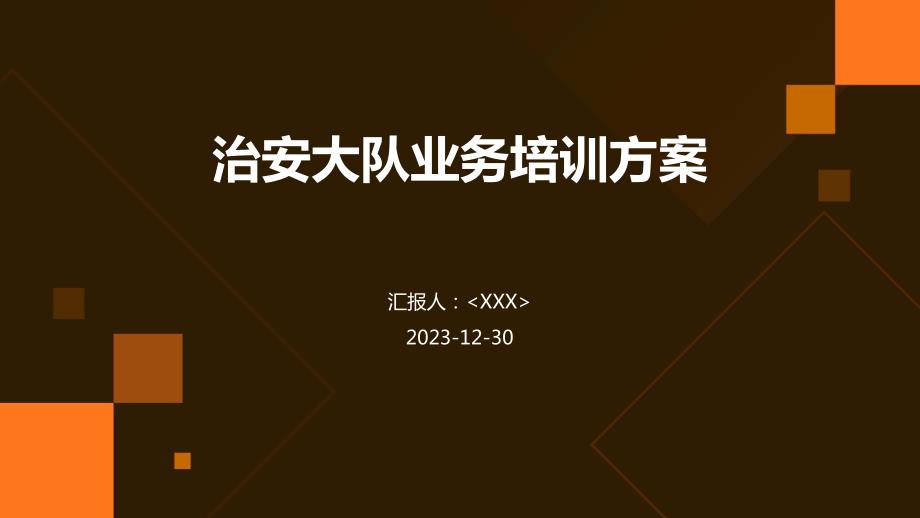 治安大队业务培训方案_第1页