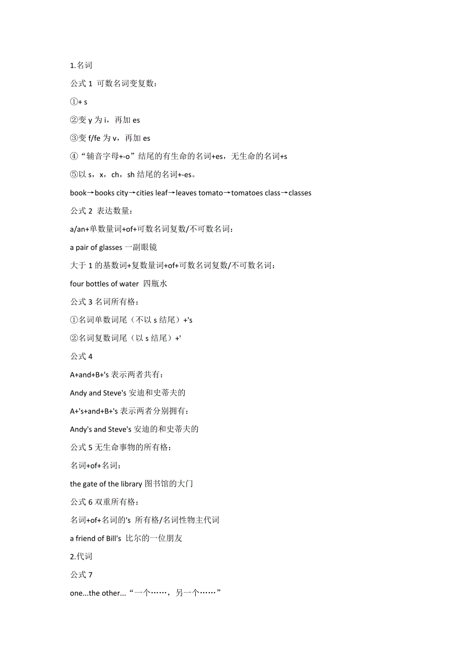 初中复习资料之必背86个英语语法公式_第1页