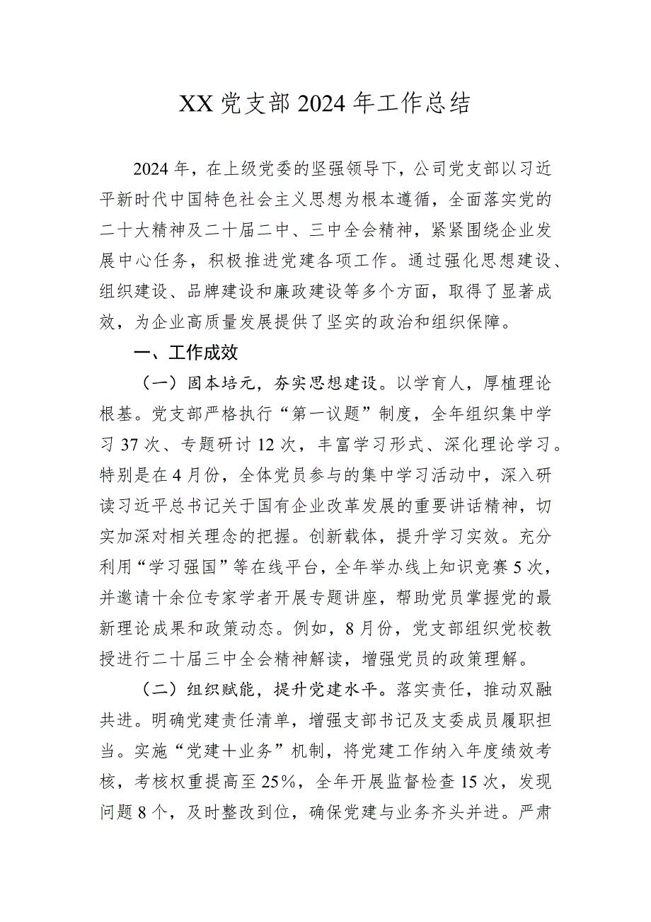 党支部2024-2025年工作总结_第1页