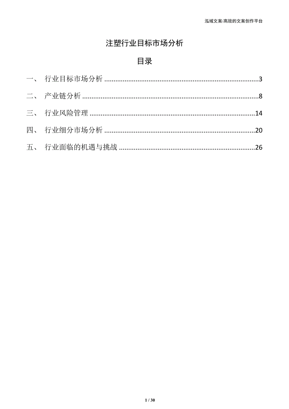 注塑行业目标市场分析_第1页