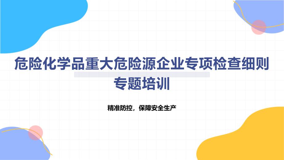 危险化学品重大危险源企业专项检查细则专题培训_第1页