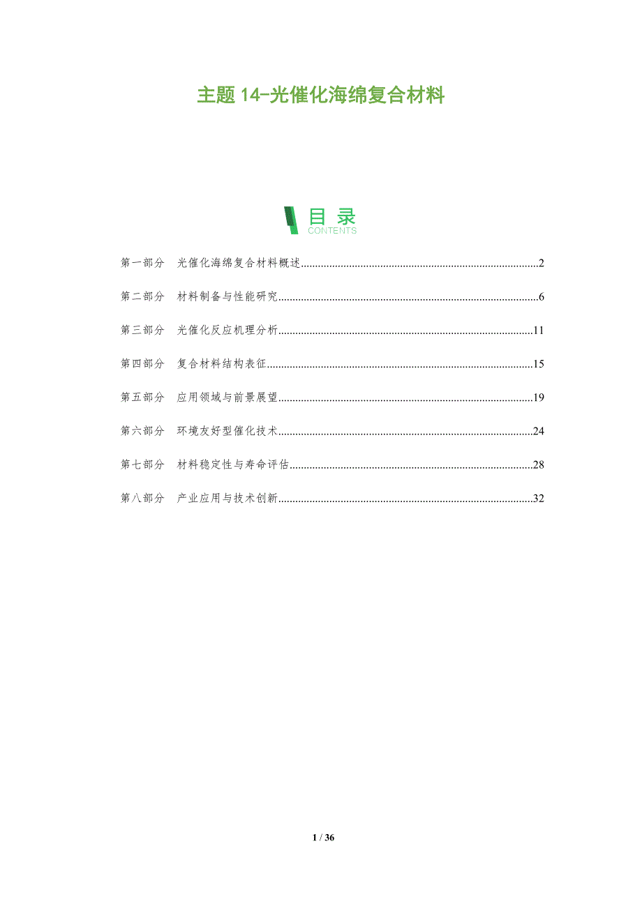主题14-光催化海绵复合材料-洞察分析_第1页