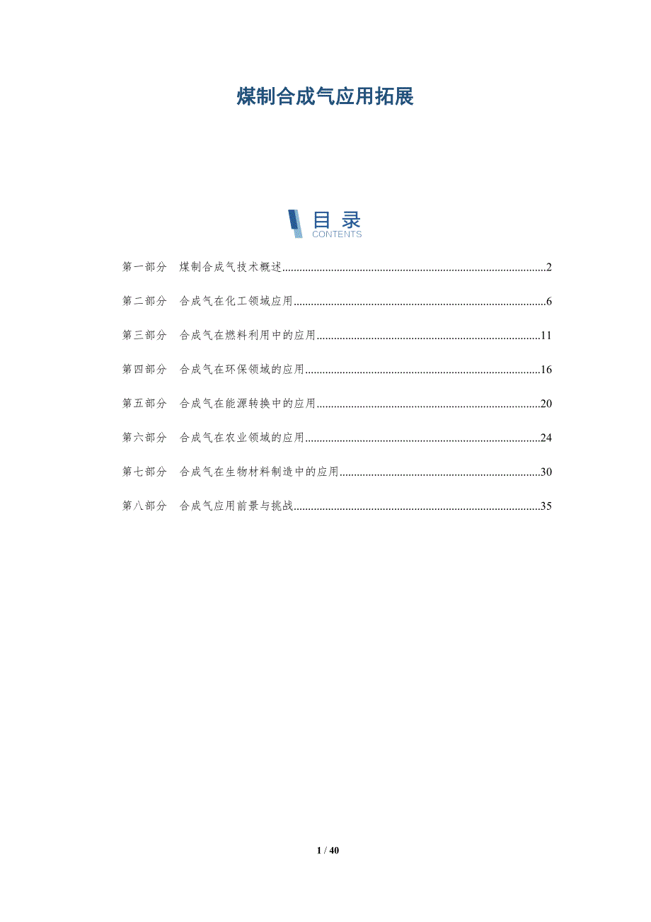 煤制合成气应用拓展-洞察分析_第1页
