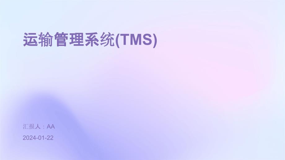 运输管理系统(TMS)_第1页