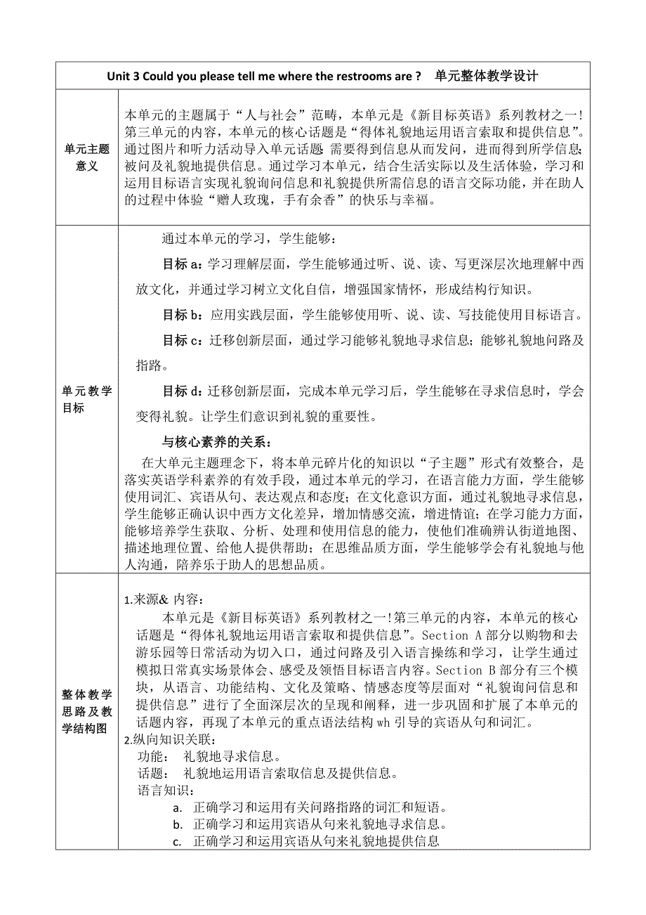Unit3SectionA3a-4c大单元教学课时设计人教版英语九年级全册_第1页