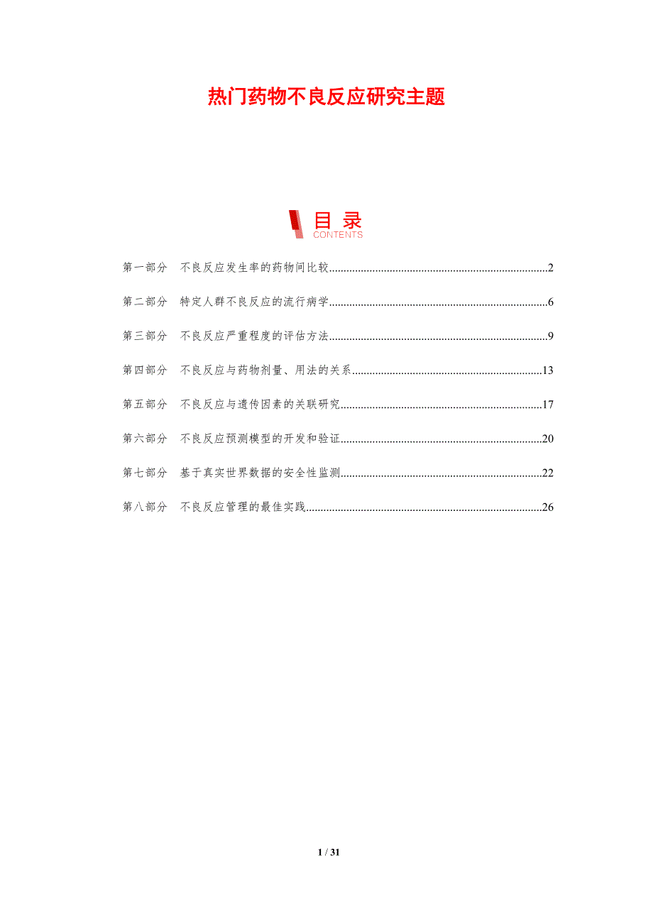 热门药物不良反应研究主题_第1页