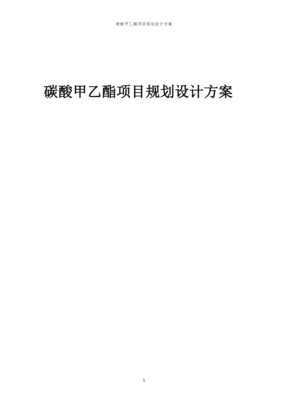 2024年碳酸甲乙酯项目规划设计方案_第1页