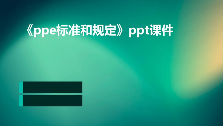 《PPE标准和规定》课件_第1页