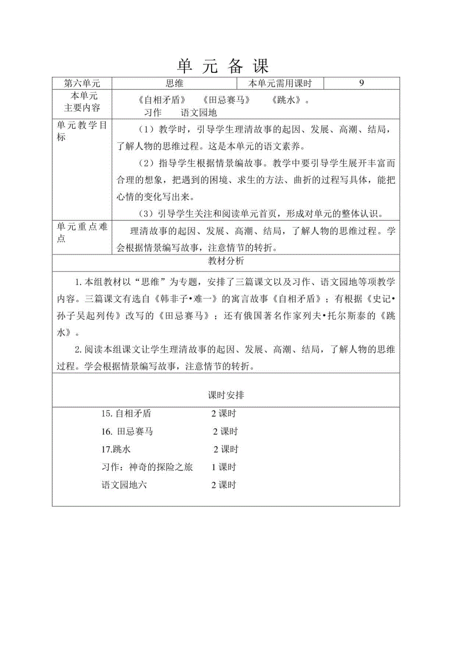 五年级下册语文第六单元备课部编版五年级下册语文_第1页