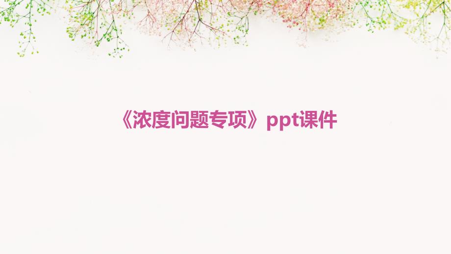 《浓度问题专项》课件_第1页