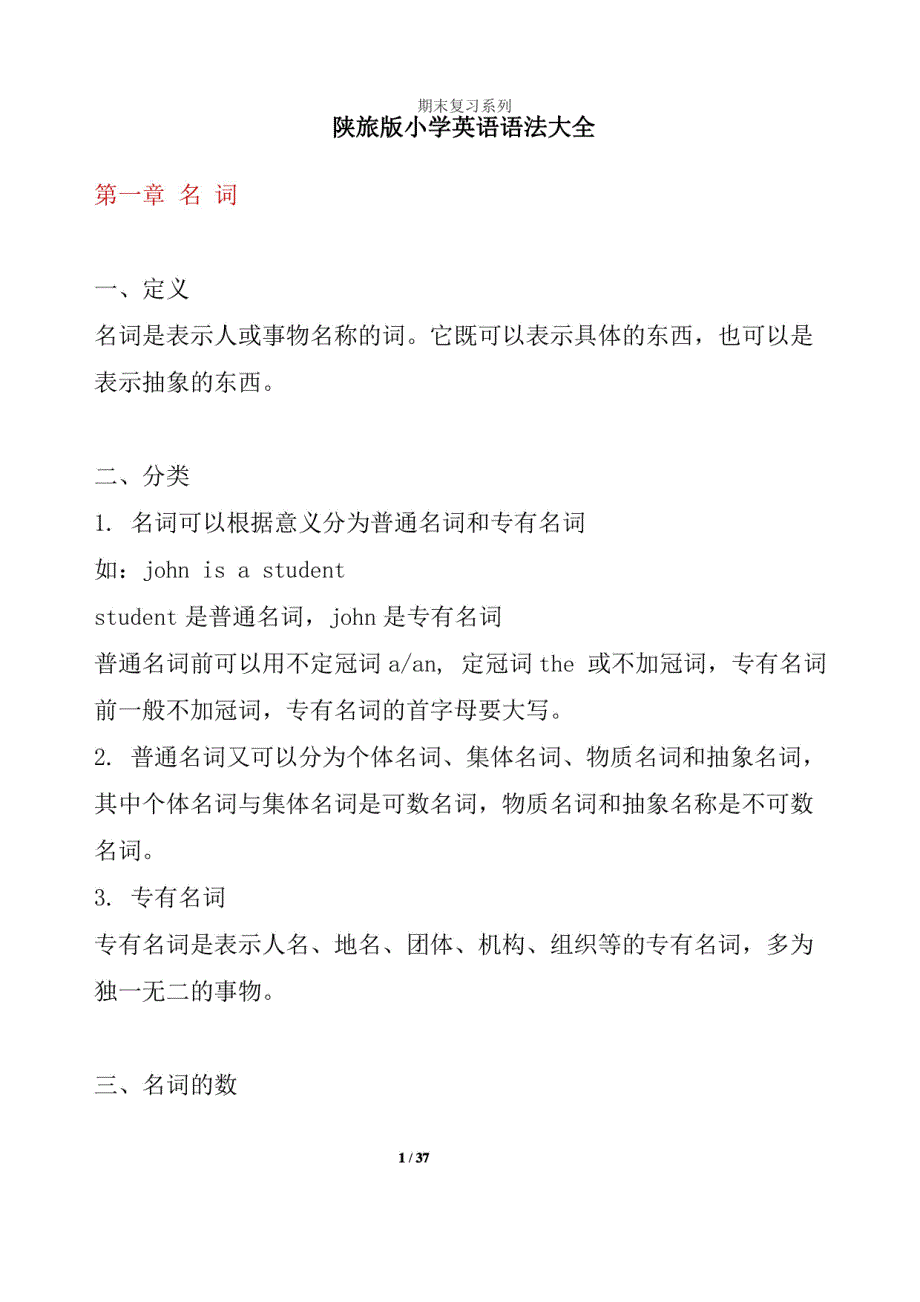陕旅版小学英语语法总复习_第1页