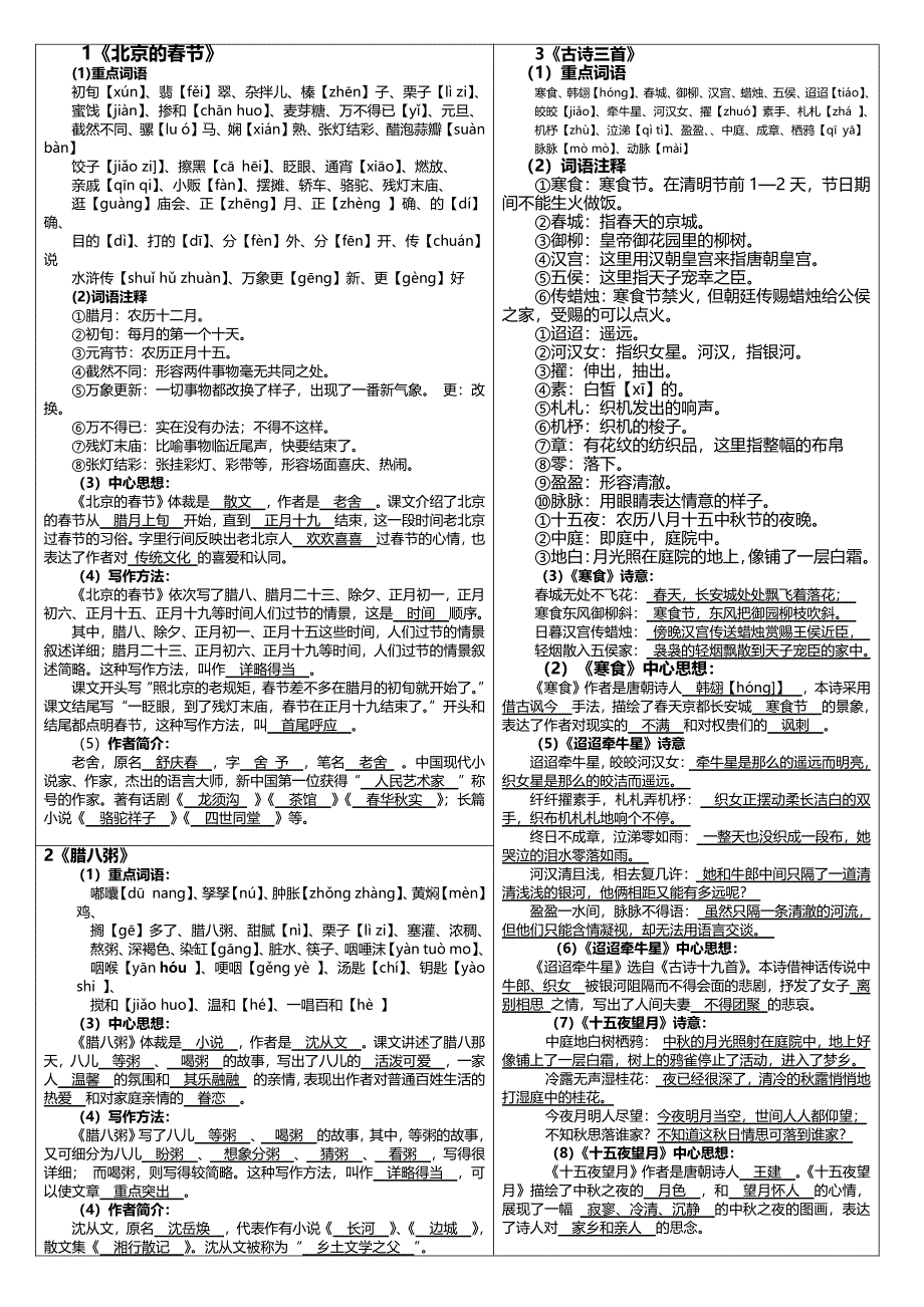 六语下课课贴（每课重点）_第1页