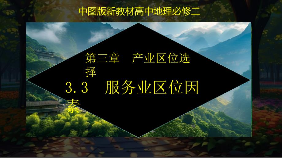 服务业区位因素（精品课件）2024-2025学年高一地理同步精品课堂（中图版2019必修第二册）_第1页