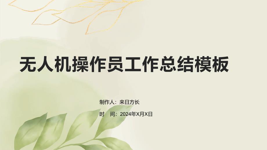 无人机操作员工作总结模板_第1页