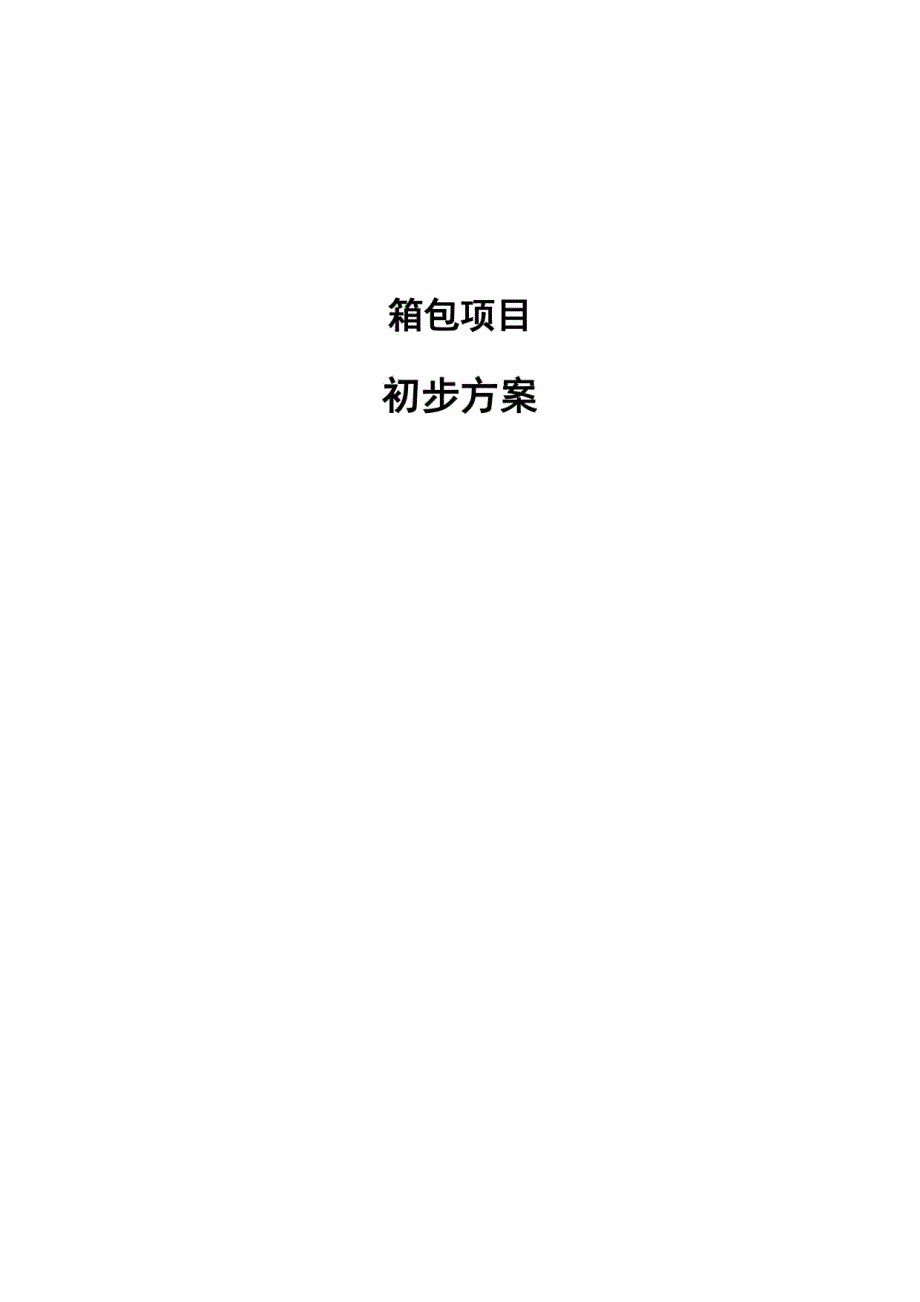箱包项目初步方案_第1页