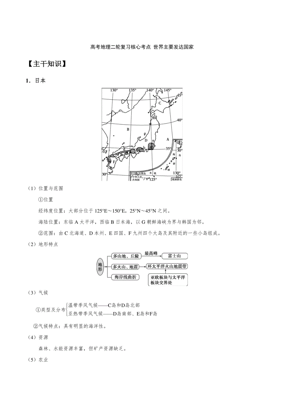 高考地理二轮复习：世界主要发达国家_第1页