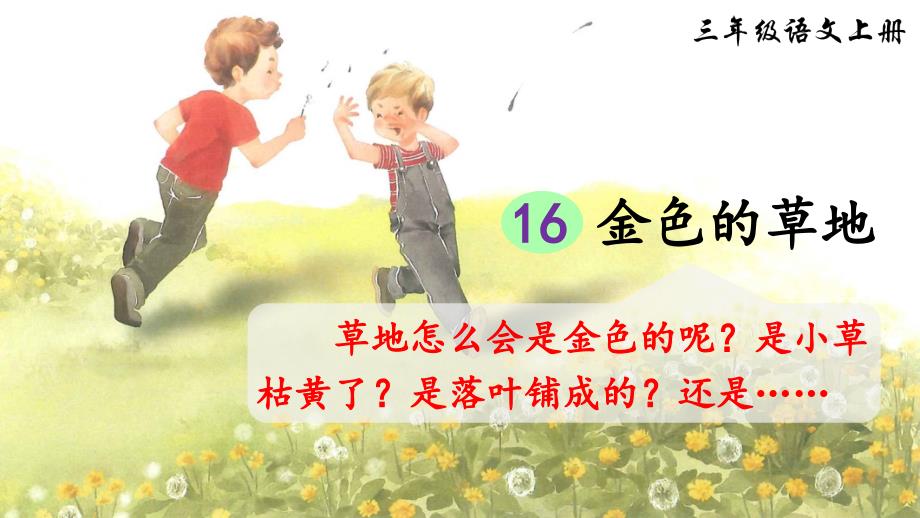 统编版语文三年级上册第16课《金色的草地》教学课件_第1页