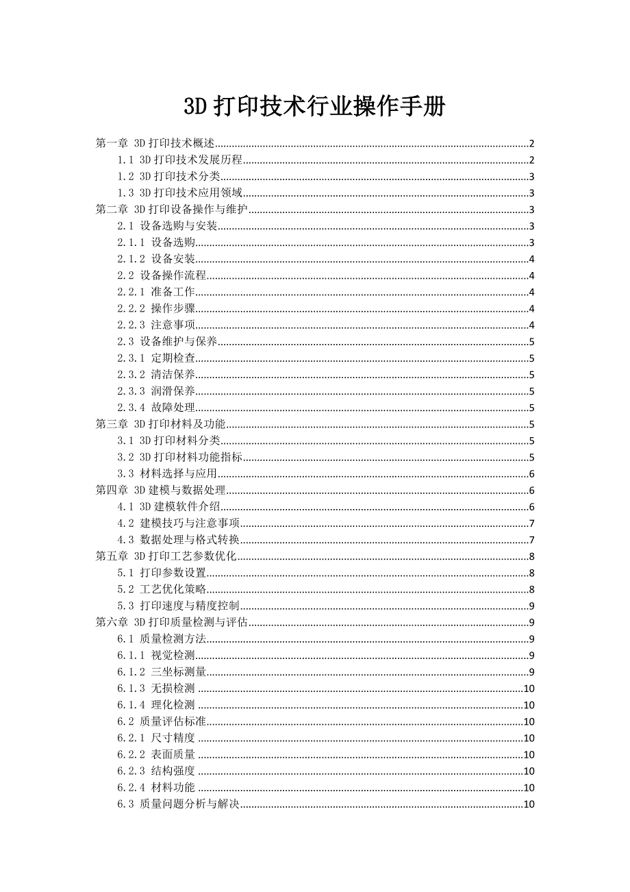 3D打印技术行业操作手册_第1页