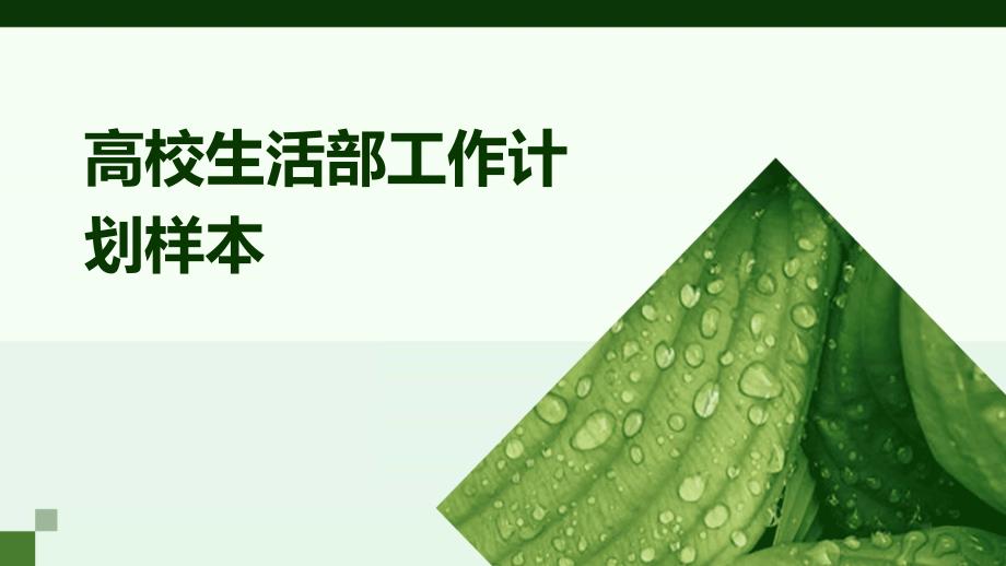 高校生活部工作计划样本PPT_第1页