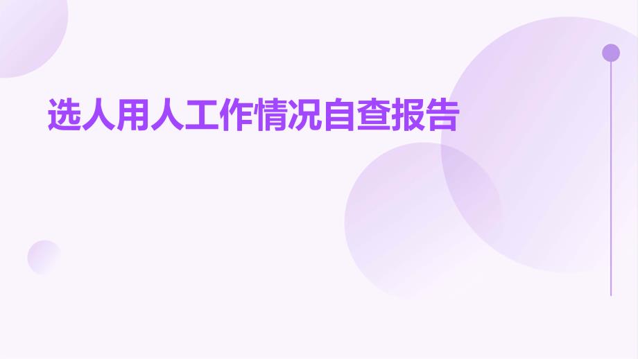 选人用人工作情况自查报告PPT_第1页