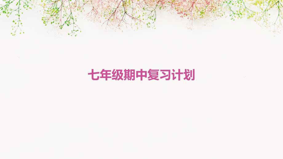 七年级期中复习计划PPT_第1页