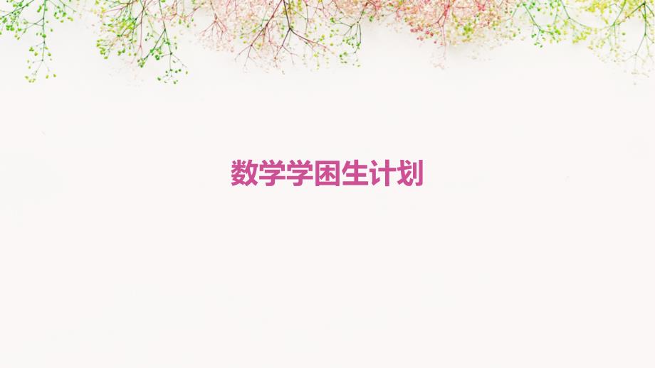数学学困生计划PPT_第1页