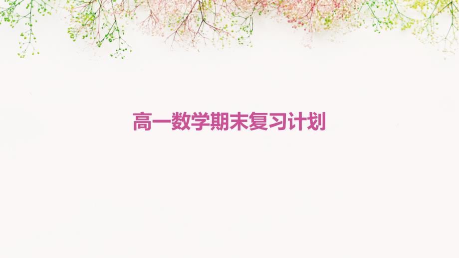 高一数学期末复习计划PPT_第1页