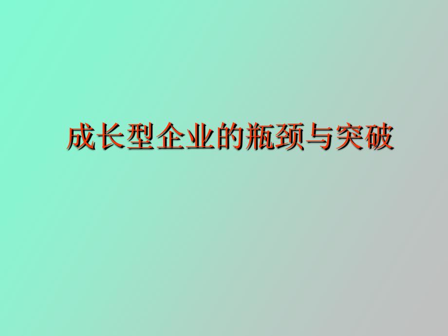 成长型企业的瓶颈与突破_第1页