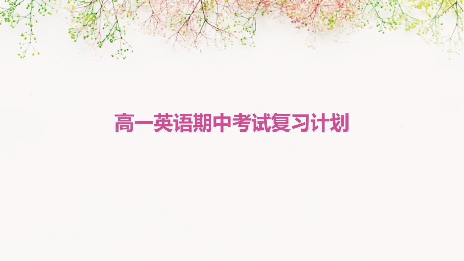 高一英语期中考试复习计划PPT演稿_第1页