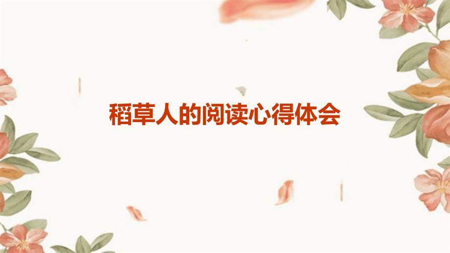 稻草人的阅读心得体会PPT演稿_第1页