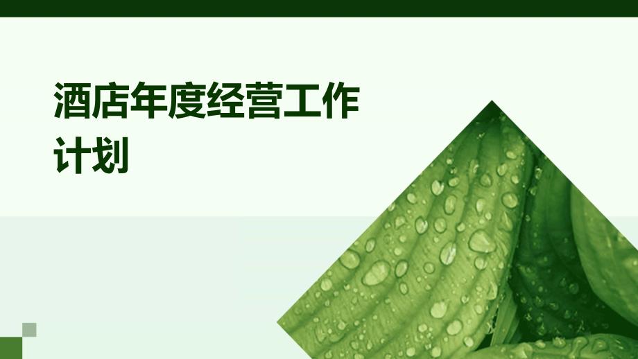 酒店年度经营工作计划PPT演稿_第1页