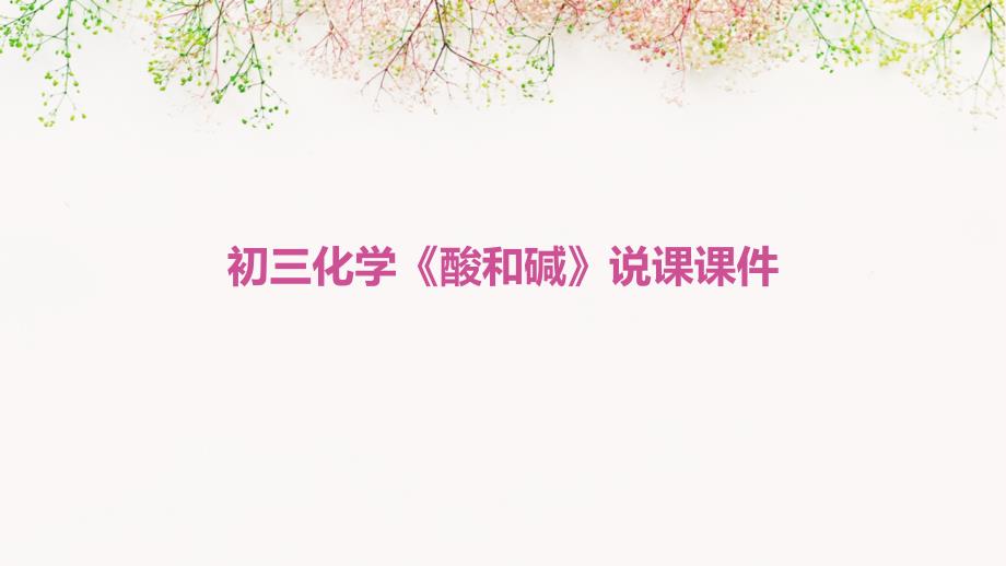 初三化学《酸和碱》说课课件PPT演稿_第1页