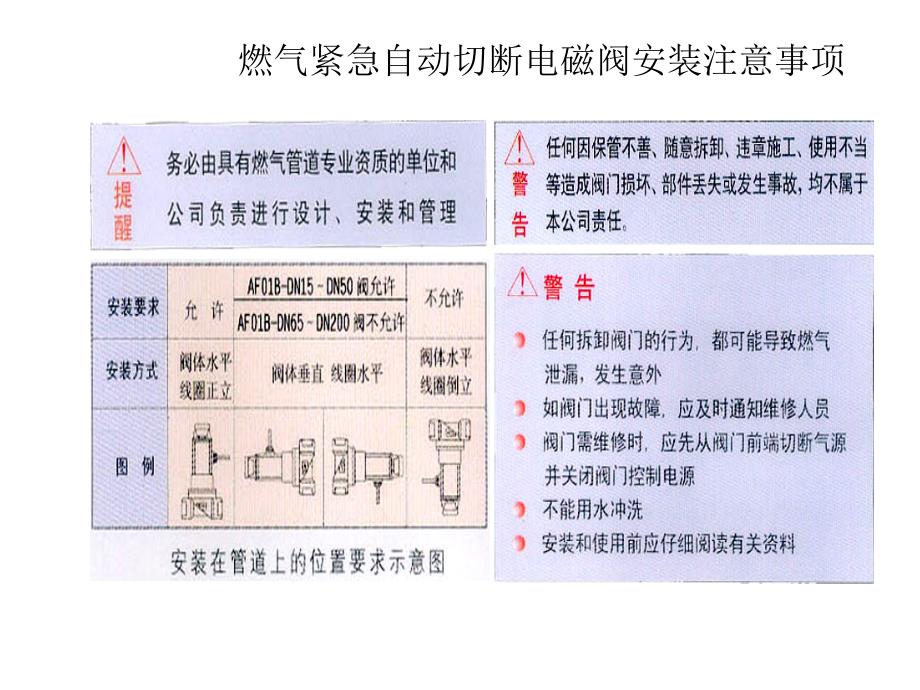 燃气紧急自动切断电磁阀安装注意事项_第1页
