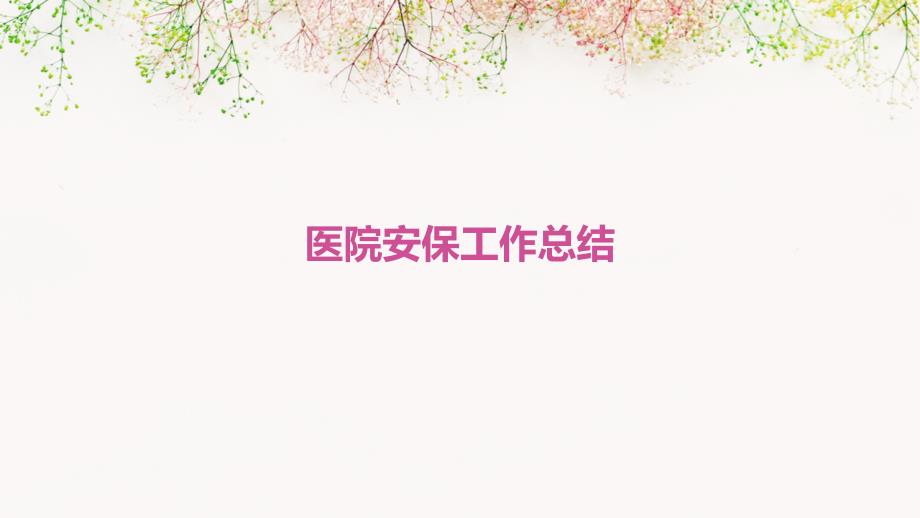 医院安保工作总结PPT_第1页